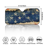 Grunge Ripped Paper American Flag Print Car Windshield Sun Shade