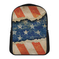 Grunge Ripped Paper American Flag Print Casual Backpack