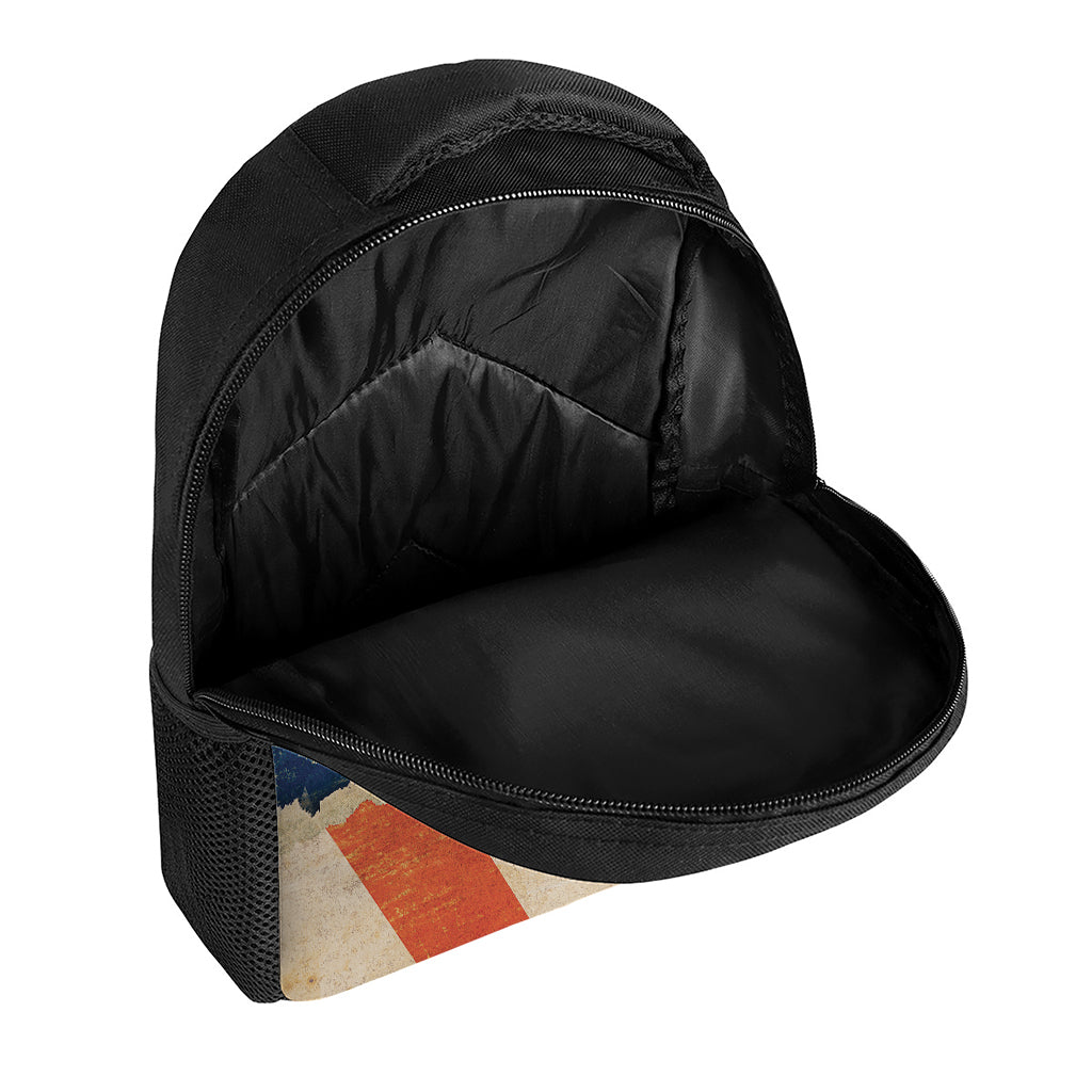 Grunge Ripped Paper American Flag Print Casual Backpack