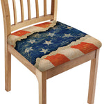 Grunge Ripped Paper American Flag Print Chair Cushion Cover