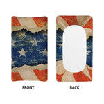 Grunge Ripped Paper American Flag Print Changing Pad Cover