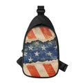Grunge Ripped Paper American Flag Print Sling Bag