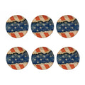 Grunge Ripped Paper American Flag Print Coaster Set