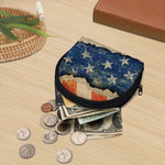 Grunge Ripped Paper American Flag Print Coin Purse
