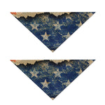 Grunge Ripped Paper American Flag Print Dog Bandana