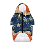 Grunge Ripped Paper American Flag Print Dog Zip Up Hoodie