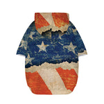 Grunge Ripped Paper American Flag Print Dog Zip Up Hoodie