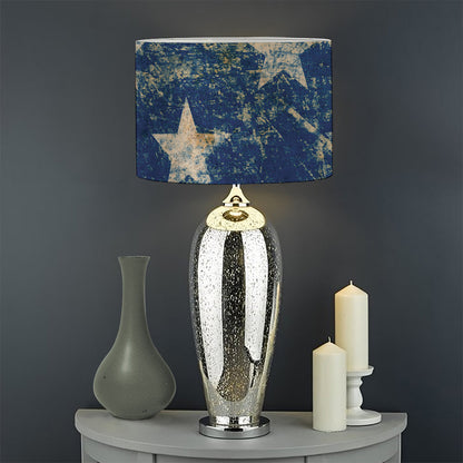 Grunge Ripped Paper American Flag Print Drum Lamp Shade