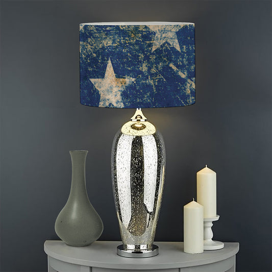 Grunge Ripped Paper American Flag Print Drum Lamp Shade
