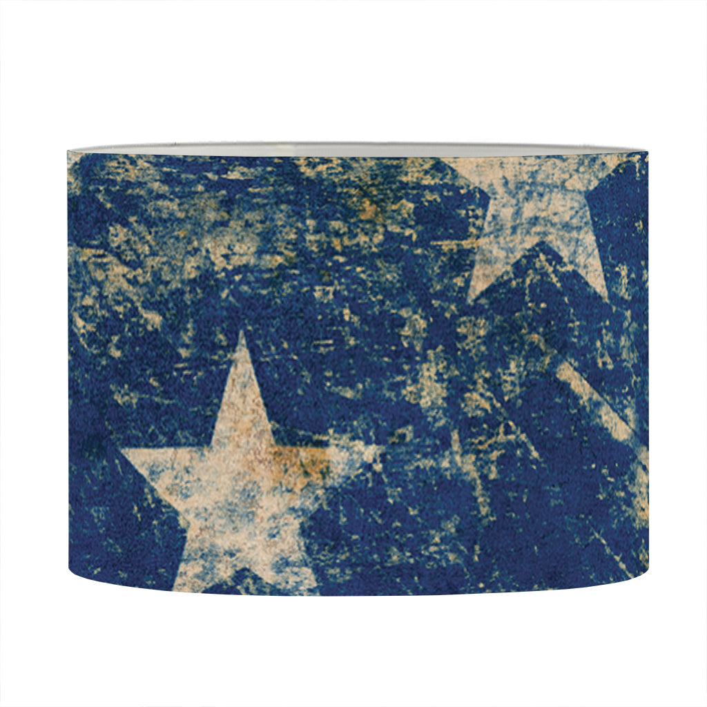 Grunge Ripped Paper American Flag Print Drum Lamp Shade