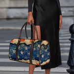 Grunge Ripped Paper American Flag Print Duffle Bag