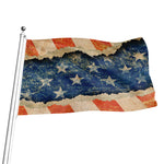 Grunge Ripped Paper American Flag Print Flag