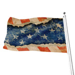 Grunge Ripped Paper American Flag Print Flag