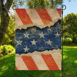Grunge Ripped Paper American Flag Print Garden Flag