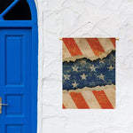 Grunge Ripped Paper American Flag Print Garden Flag