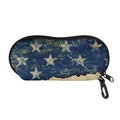 Grunge Ripped Paper American Flag Print Glasses Case