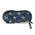 Grunge Ripped Paper American Flag Print Glasses Case