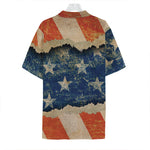 Grunge Ripped Paper American Flag Print Hawaiian Shirt