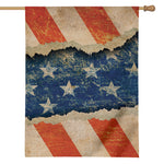 Grunge Ripped Paper American Flag Print House Flag