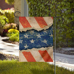 Grunge Ripped Paper American Flag Print House Flag