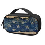 Grunge Ripped Paper American Flag Print Insulin Cooler Travel Case
