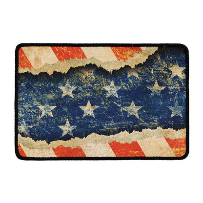 Grunge Ripped Paper American Flag Print Kitchen Mat