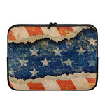 Grunge Ripped Paper American Flag Print Laptop Sleeve
