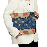Grunge Ripped Paper American Flag Print Laptop Sleeve