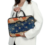 Grunge Ripped Paper American Flag Print Laptop Sleeve With Handle