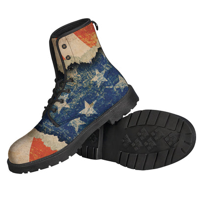 Grunge Ripped Paper American Flag Print Backpack