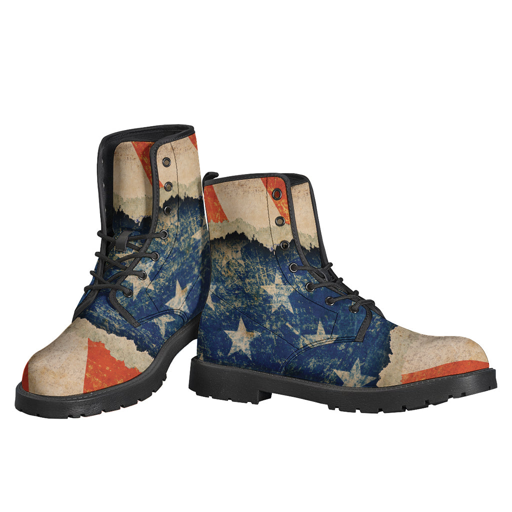 Grunge Ripped Paper American Flag Print Backpack