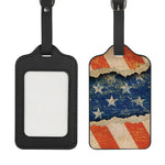 Grunge Ripped Paper American Flag Print Luggage Tag
