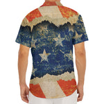 Grunge Ripped Paper American Flag Print Men's Deep V-Neck Shirt
