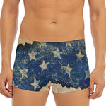 Grunge Ripped Paper American Flag Print Men's Short Boxer Briefs