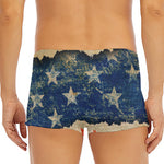 Grunge Ripped Paper American Flag Print Men's Short Boxer Briefs