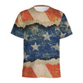 Grunge Ripped Paper American Flag Print Men's Athletic T-Shirt