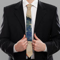 Grunge Ripped Paper American Flag Print Necktie