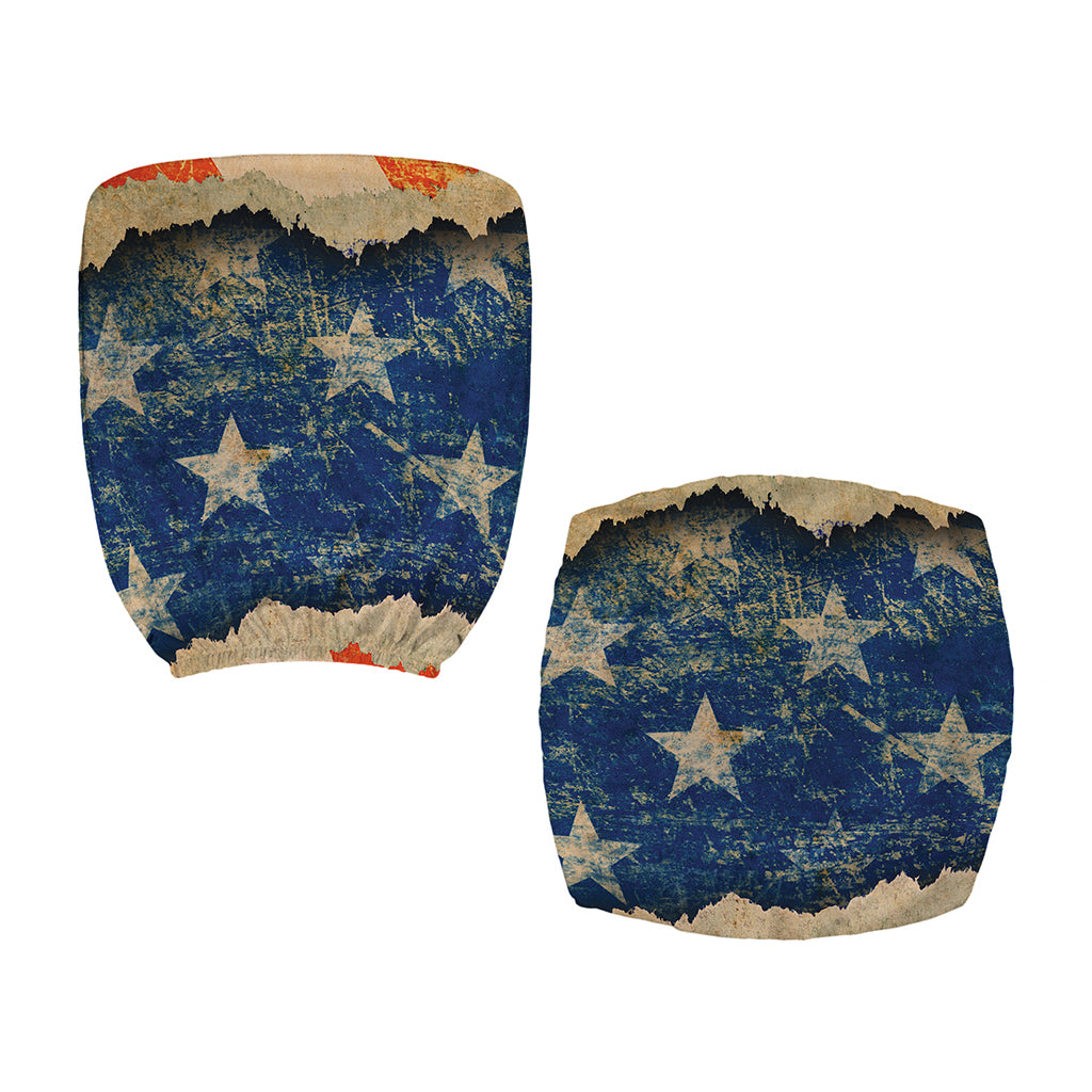 Grunge Ripped Paper American Flag Print Office Chair Cover