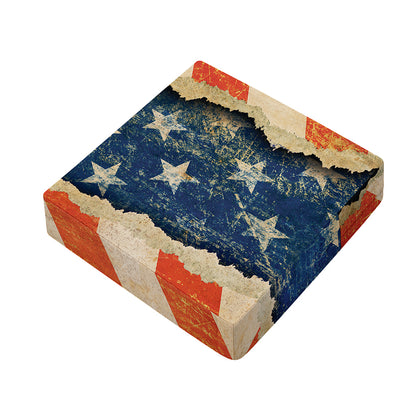 Grunge Ripped Paper American Flag Print Outdoor Seat Cushion Cover