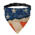 Grunge Ripped Paper American Flag Print Over The Collar Dog Bandana