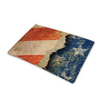 Grunge Ripped Paper American Flag Print Pet Cooling Mat Cover