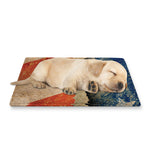 Grunge Ripped Paper American Flag Print Pet Cooling Mat Cover