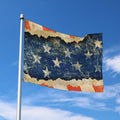 Grunge Ripped Paper American Flag Print Polyester Flag