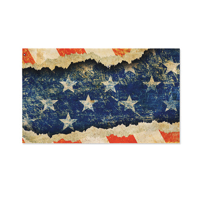 Grunge Ripped Paper American Flag Print Polyester Flag