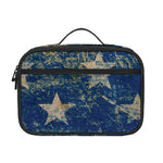 Grunge Ripped Paper American Flag Print Portable Lunch Bag