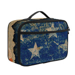 Grunge Ripped Paper American Flag Print Portable Lunch Bag