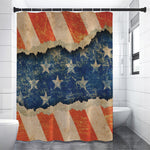 Grunge Ripped Paper American Flag Print Premium Shower Curtain