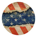 Grunge Ripped Paper American Flag Print Round Blanket