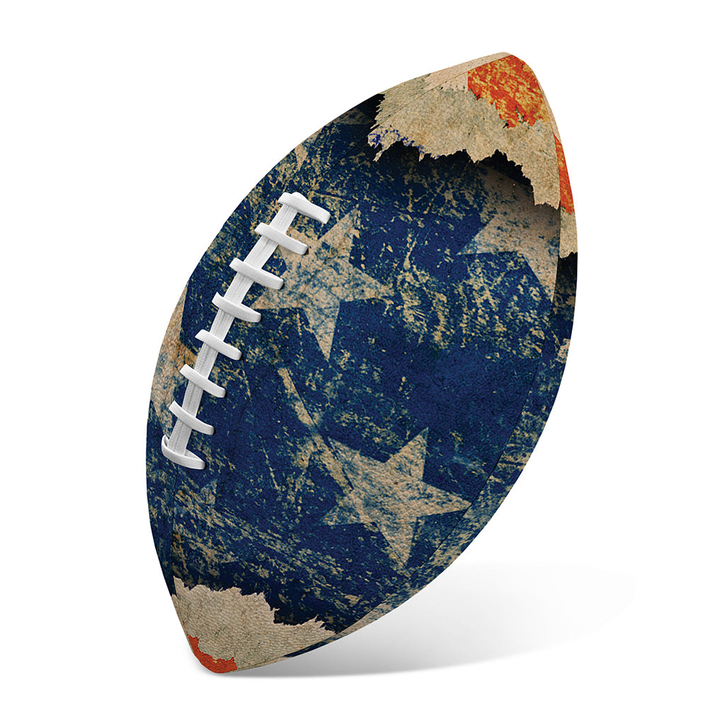 Grunge Ripped Paper American Flag Print Rugby Ball