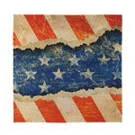 Grunge Ripped Paper American Flag Print Silk Bandana